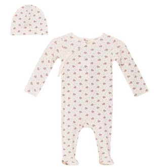 Fragile Fruit Print Wrap Romper Set with Hat in Mauve at Nordstrom, Size 3M