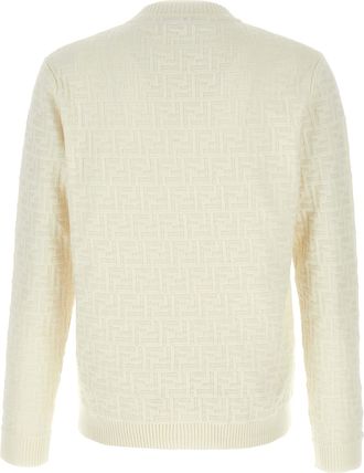 Fendi Mens White Cotton Cardigan Clothing