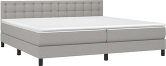vidaXL Vidaxl - Cama Box Spring Con Colch&oacute;n Tela Gris Claro 200x200 Cm