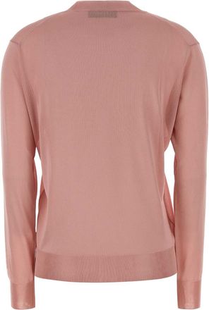 Fendi Womens Shiny Sweater Pink Viscose Elastane