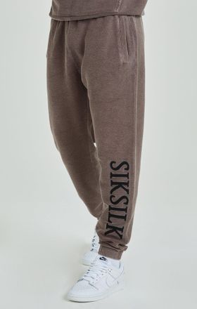 Siksilk Joggers relajados y pesados de bucle invertido marr&oacute;n para hombre SikSilk XL