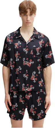 Rhude Turbo Floral Button-Up Shirt - Heren - Korte mouwen Overhemden - Veelkleurig - L - Satijn - Overhemden