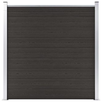 vidaXL Panel De Valla Wpc Negro 180x186 Cm Vidaxl