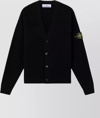 Stone Island ribbed v-neck cardigan