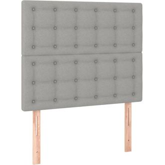 vidaXL Cabecero Con Luces Led Tela Gris Claro 100x5x118/128 Cm Vidaxl