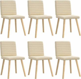 vidaXL Vidaxl - Sillas De Comedor 6 Unidades Tela Color Crema