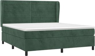 vidaXL Vidaxl - Cama Box Spring Con Colch&oacute;n Terciopelo Verde Oscuro 160x200 Cm