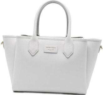 Emporio Armani Medium shopper bag met palmellato afwerking - Dames - Handtassen - Grijs - ONE Size - Leer - Tassen