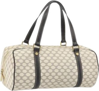 Celine Pre-owned Vintage PVC Macadam Hand Bag - Dames - Vintage Handtas - Beige - ONE Size - Leer - Vintage