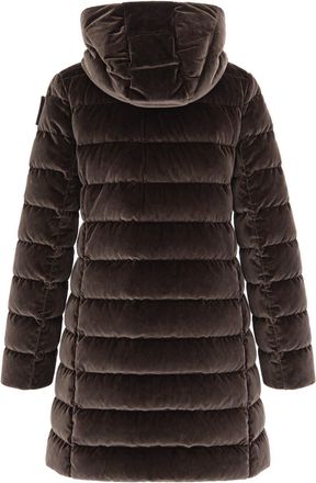 Blauer Velvet Long Puffer Jacket - Brown