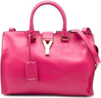 Saint Laurent Pre-owned Handbags, female, Pink, Size: ONE SIZE Pre-owned Leather Tote