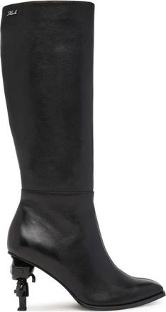 Karl Lagerfeld Karl NFT Heel High Leg Boot - Dames - Laarzen met Hak - Zwart - 36 EU - Leer - Schoenen