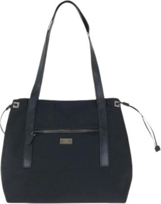 Gucci Pre-owned Nylon Leather 2way Tote Bag - Dames - Vintage Shopper - Zwart - ONE Size - Nylon - Vintage