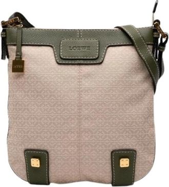 Loewe Pre-owned Cross Body Bags, female, Beige, Size: ONE SIZE Pre-owned Canvas Crossbody Bag