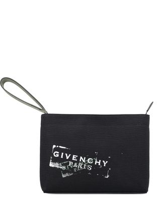 Givenchy logo-print clutch bag - Black