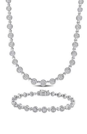 Delmar Diamond Tennis Necklace & Bracelet Set - 1.5ct. in Multi at Nordstrom Rack