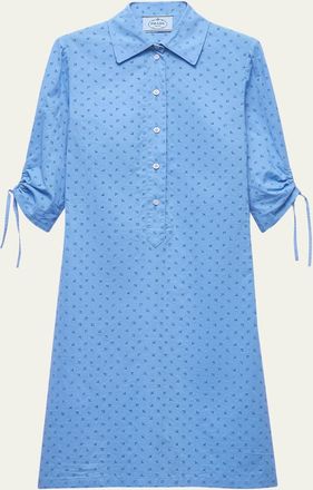 Prada Sangallo Floral 3/4-Sleeve Day Shirtdress