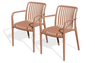 DCB Garden Lote de 2 sillones de jard&iacute;n apilables de polipropileno