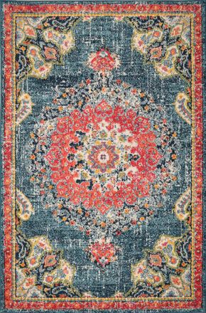 Nazar Rugs Alfombra de sal&oacute;n vintage - azul turquesa pelo corto 120x170