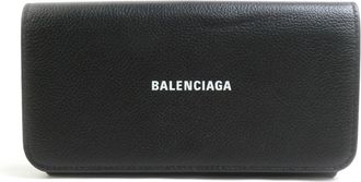 Balenciaga Black Leather Long Wallet (Bi-Fold) (Pre-Owned)