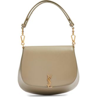 Saint Laurent Mini Voltaire Box Leather Top Handle Bag in Strong Moss at Nordstrom