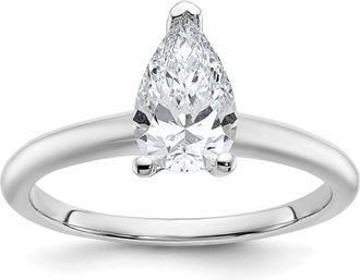 Diamond2Deal 14k Gold 1 Ct Certified Lab Grown Diamond Solitare Engagement Ring