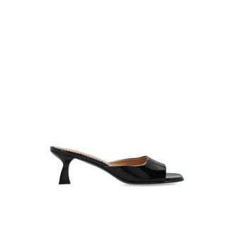 Nodaleto Leren Mules met Hak - Dames - Muiltjes - Zwart - 38 1/2 EU - Leer - Schoenen
