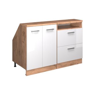 Vicco Conjunto De Armarios Para Techo Inclinado Rion, Blanco Alto Brillo, 120 Cm Lote De 2 Carcasas De Armario 60 Cm De Profundidad, Vicco