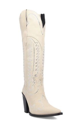 Dingo Double Take Over the Knee Western Boot in White at Nordstrom, Size 6.5
