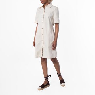 Burberry Cotton Blend Short-Sleeved Shirt Dress, Brand Size 12 ( US Size 10 )