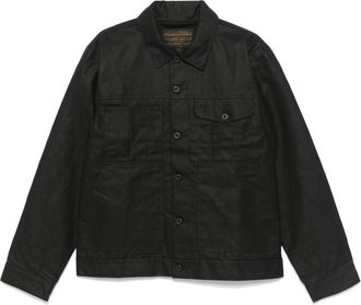Filson waxed shirt jacket - men - Cotton/Polyester - L - Black