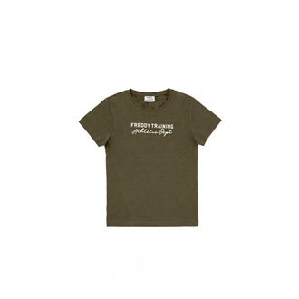 Freddy T-shirt Donna Regular in Jersey con Spacchi su Fondo