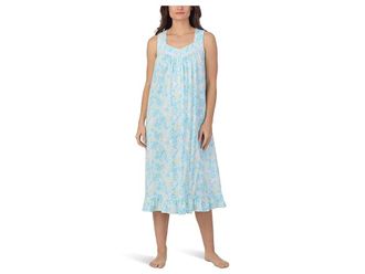 Eileen West Womens Long Sleeveless Nightgown Womens Jumpsuit & Rompers One Piece Aqua Ground Floral : SM, Cotton