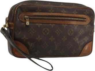 Louis Vuitton Pre-owned Clutch Bag - Dames - Vintage Clutch - Bruin - ONE Size - Leer - Vintage