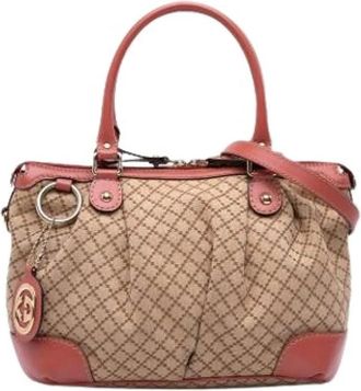 Gucci Pre-owned Handbags, female, Brown, Size: ONE SIZE Pre-owned Leather Handbag