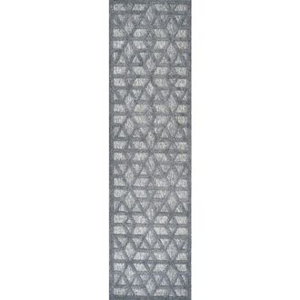 Jonathan Y Designs Talaia Neutral Geometric Indoor/Outdoor Area Rug in Dark Gray at Nordstrom, Size 4Ft 0In X 6Ft 0In