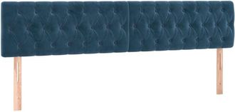 vidaXL Cabecero con led de terciopelo azul oscuro 180x7x78/88 cm Vidaxl