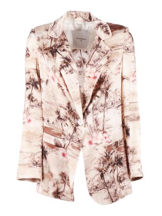 Shirt a Porter Silk Coastal Print Tailored Blazer