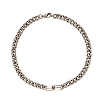 Balenciaga Accessoires, unisex, Grijs, M, Ketting met logo