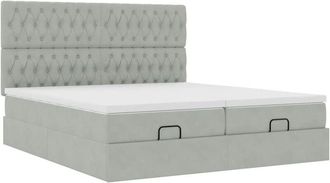 vidaXL Estructura Cama Otomana Colchones Terciopelo Gris Claro Vidaxl