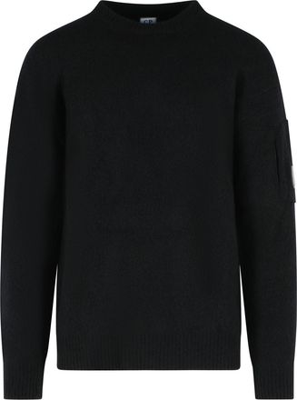 C.P. Company Black Lens Zip-Pocket Ribbed Wool-Blend Sweater