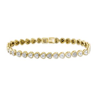 The Diamond Store Heart Tennis Bracelet Lab Diamond 0.15ct in 18K Gold Vermeil