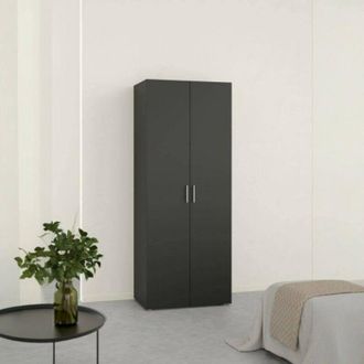 Dmora Dmora - Armario 2 Puertas Arg, Muebles De Dormitorio, Vestidor, Armario De Ropa, 79x50 H201 Cm, Negro
