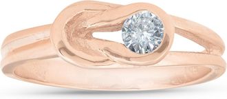 Pompeii3 1/5ct Diamond Knot Solitaire Round Brilliant Cut Ring 14K Rose Gold
