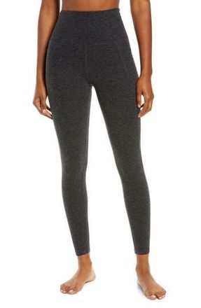Beyond Yoga Everyday Space Dye High Waist Pocket Leggings in Black-Charcoal at Nordstrom Rack, Size X-Large