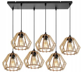 OEM L&aacute;mpara De Techo Colgante Led Moderna De Madera