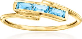 Canaria Canaria Swiss Blue Topaz Ring in 10kt Yellow Gold