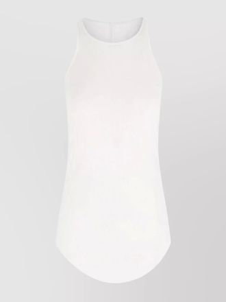 Rick Owens top with curved hem and ribbed sleeves