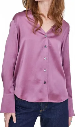 Go Silk Clean Up Blouse In Beet Root