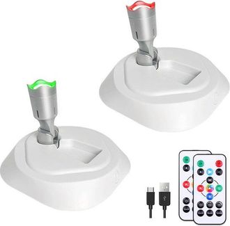 OEM Foco Led Inal&aacute;mbrico (con Control Remoto), Iluminaci&oacute;n De Acento Rgbw Para Interiores, Recargable, 16 Colores, Blanco + Plata (paquete De 2)